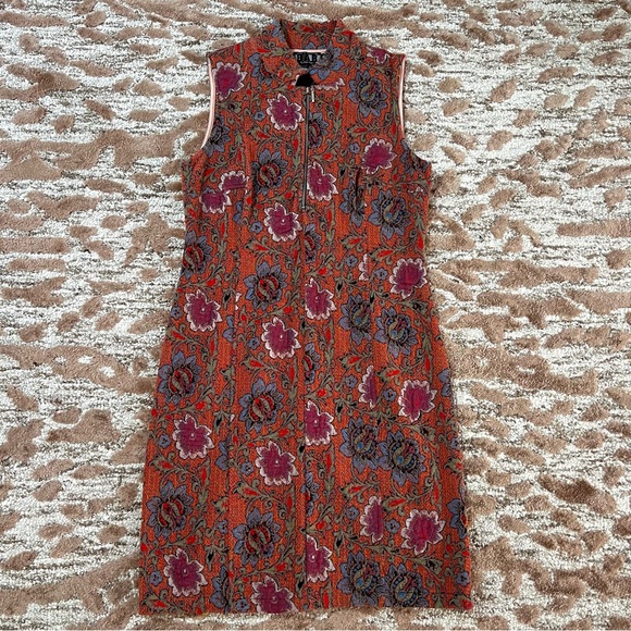 Melis Kogan Dresses & Skirts - BAR by Melis Kogan sleeveless collared floral midi dress size small